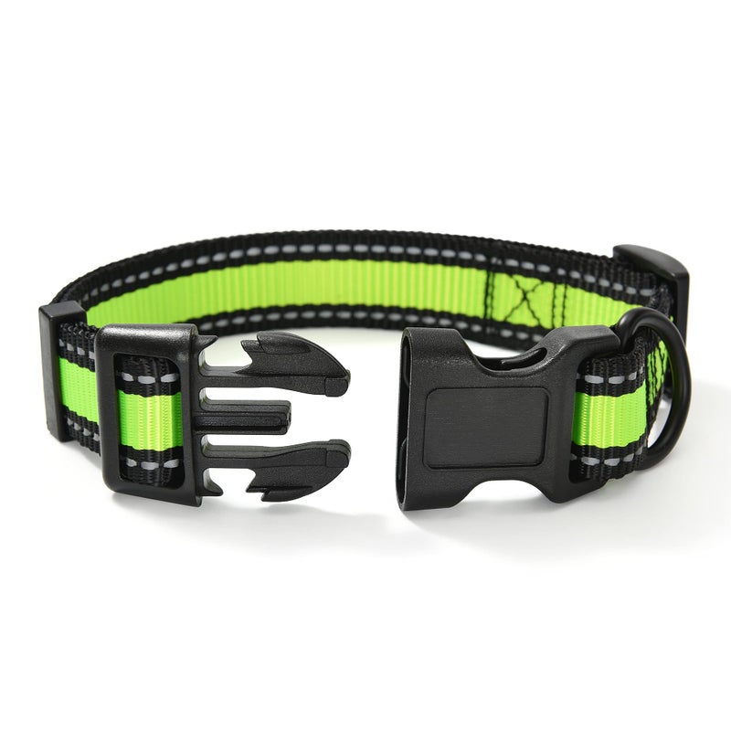 Mile High Life Dog Collar | Nylon Reflective Dog Collars | Light Weight Puppy Collars | Lime Green Dog Collars for Small Dogs (Lime Green, X-Small) - Image 4